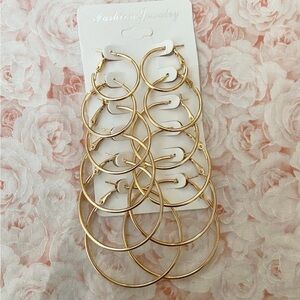 Elegant Gold Hoop Earrings Set